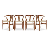 Y Wood Dining Chair, Walnut Brown, Set of 4
